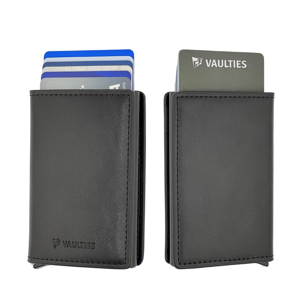 1930 ’s Leather RFID Wallet – Slim Aluminum Automatic Pop-Up Card Holder